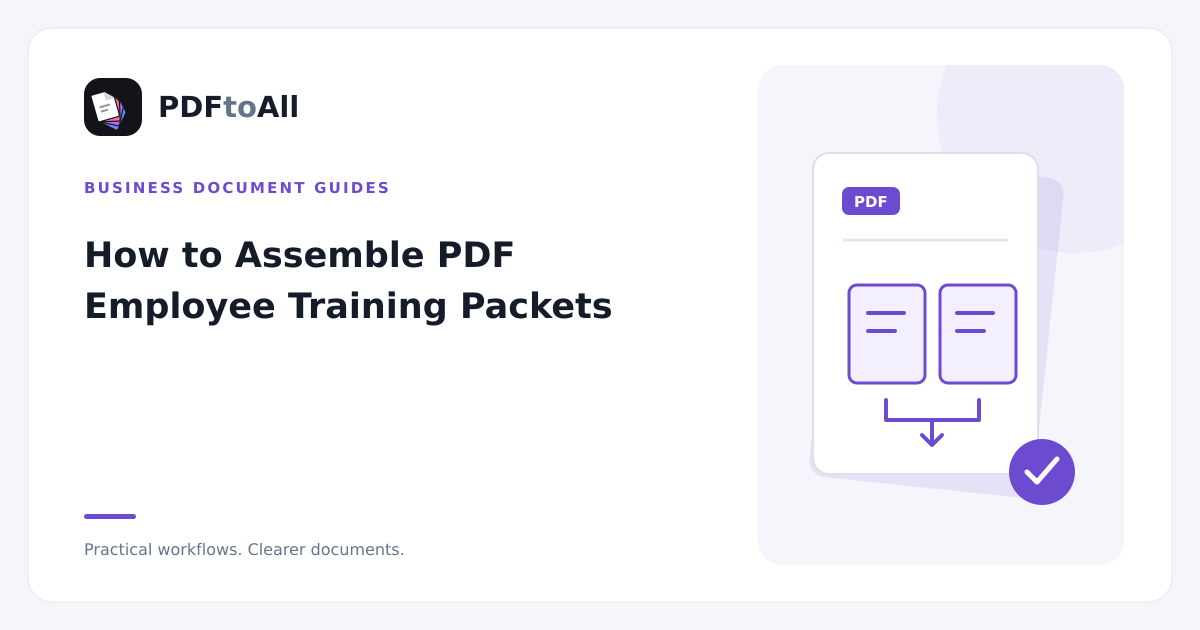 Document workflow illustration: How to Assemble PDF Employee Training Packets
