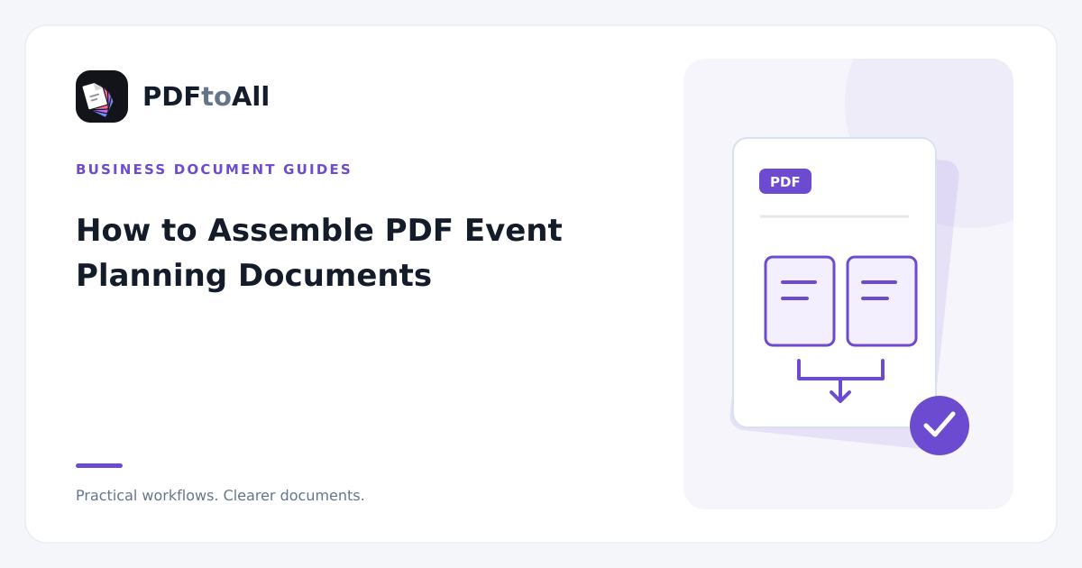 Document workflow illustration: How to Assemble PDF Event Planning Documents