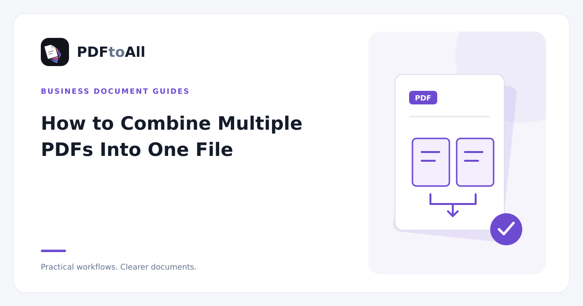 Document workflow illustration: How to Combine Multiple PDFs Into One File
