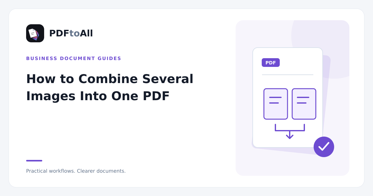 Document workflow illustration: How to Combine Several Images Into One PDF