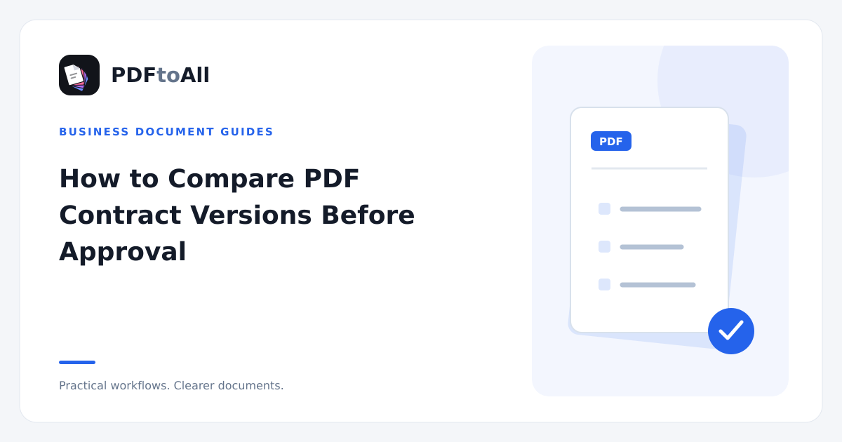 Document workflow illustration: How to Compare PDF Contract Versions Before Approval
