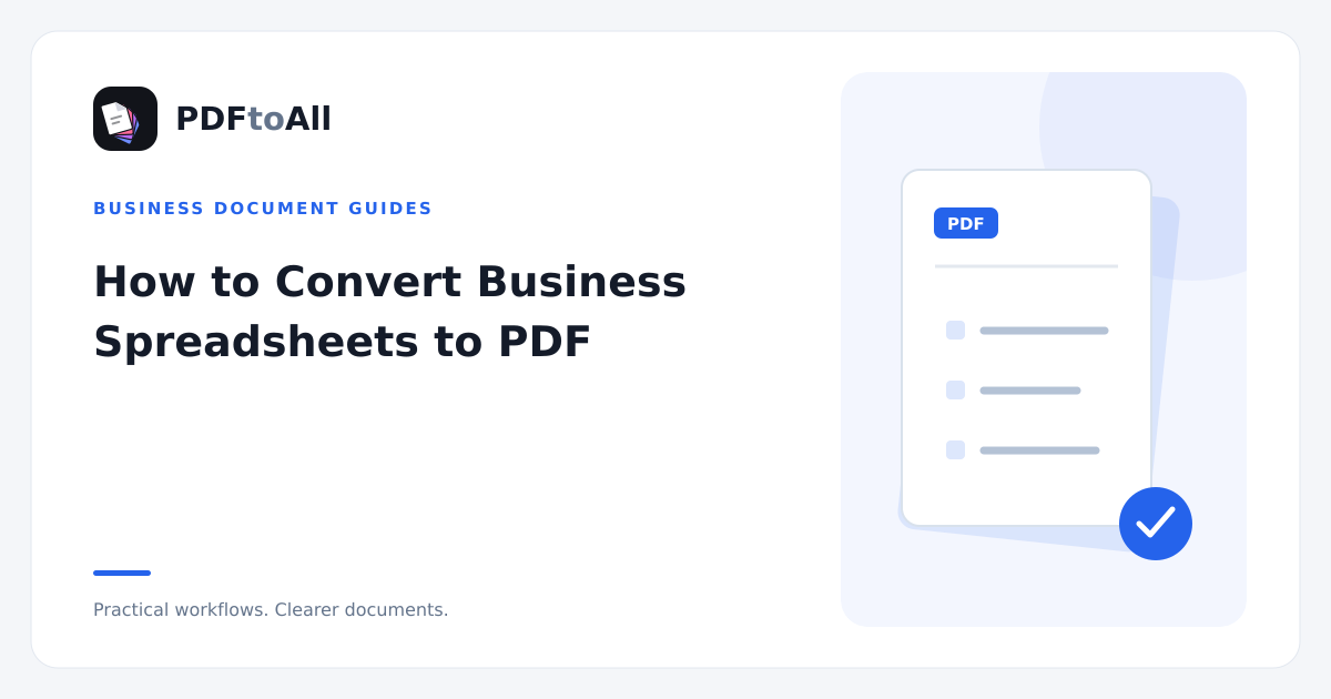 Document workflow illustration: How to Convert Business Spreadsheets to PDF