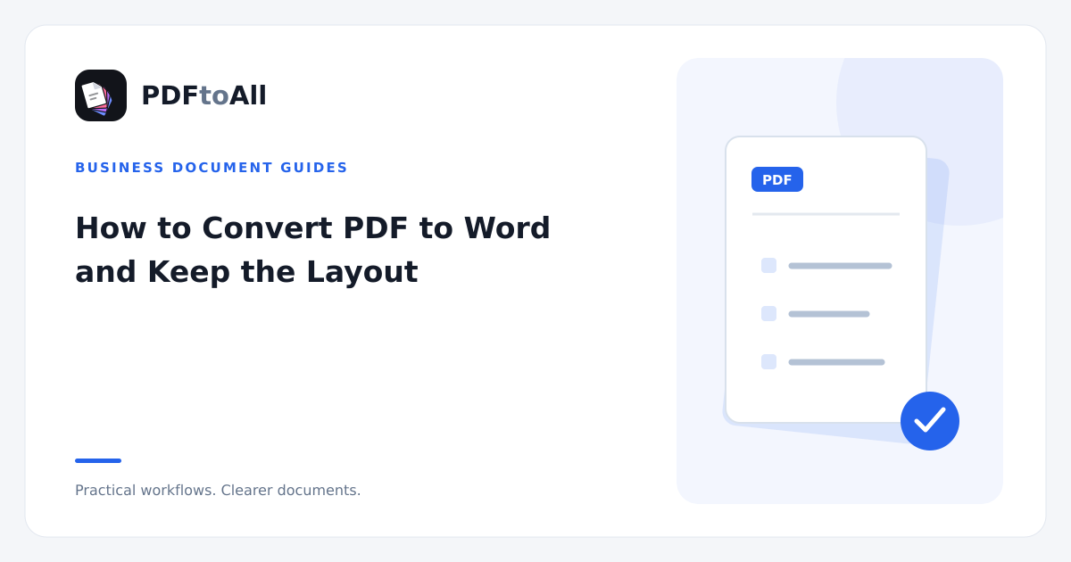 Document workflow illustration: How to Convert PDF to Word and Keep the Layout