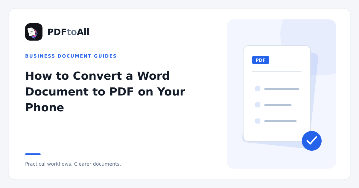 Document workflow illustration: How to Convert a Word Document to PDF on Your Phone