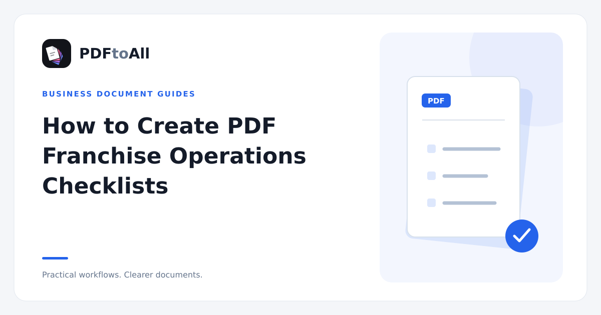 Document workflow illustration: How to Create PDF Franchise Operations Checklists