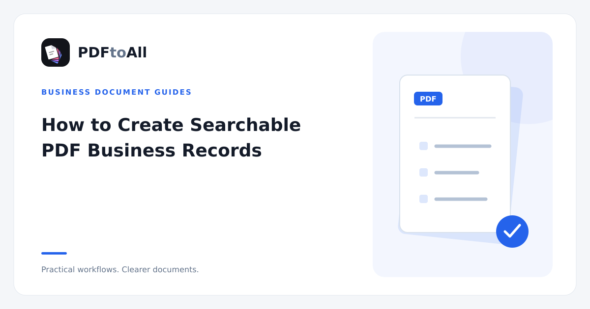 Document workflow illustration: How to Create Searchable PDF Business Records