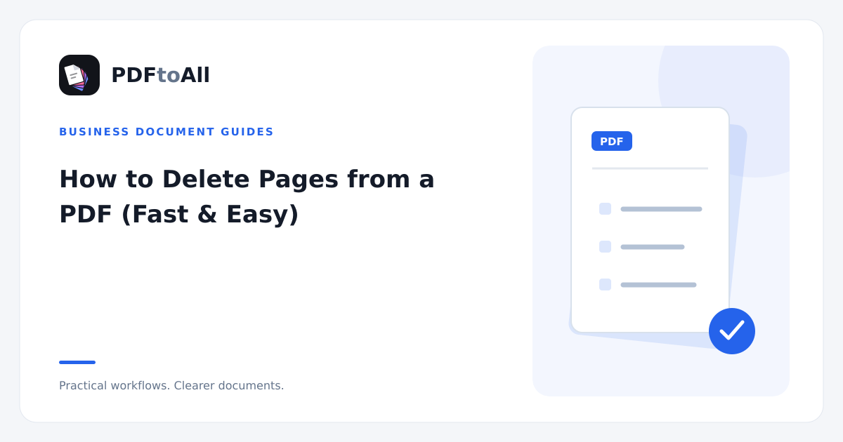 Document workflow illustration: How to Delete Pages from a PDF (Fast & Easy)