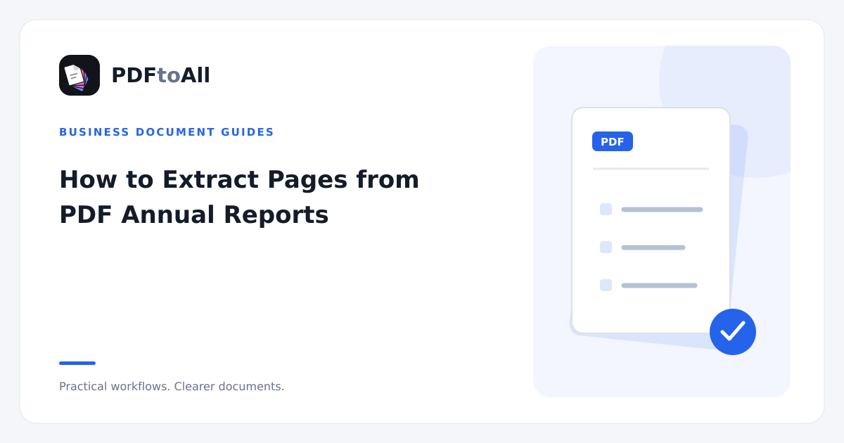 Document workflow illustration: How to Extract Pages from PDF Annual Reports