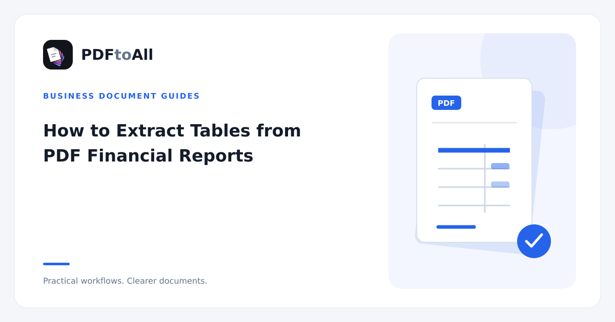 Document workflow illustration: How to Extract Tables from PDF Financial Reports