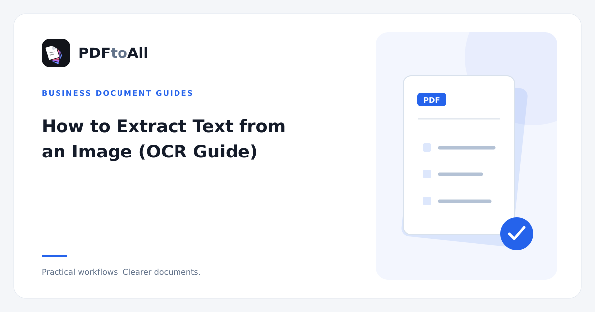 Document workflow illustration: How to Extract Text from an Image (OCR Guide)