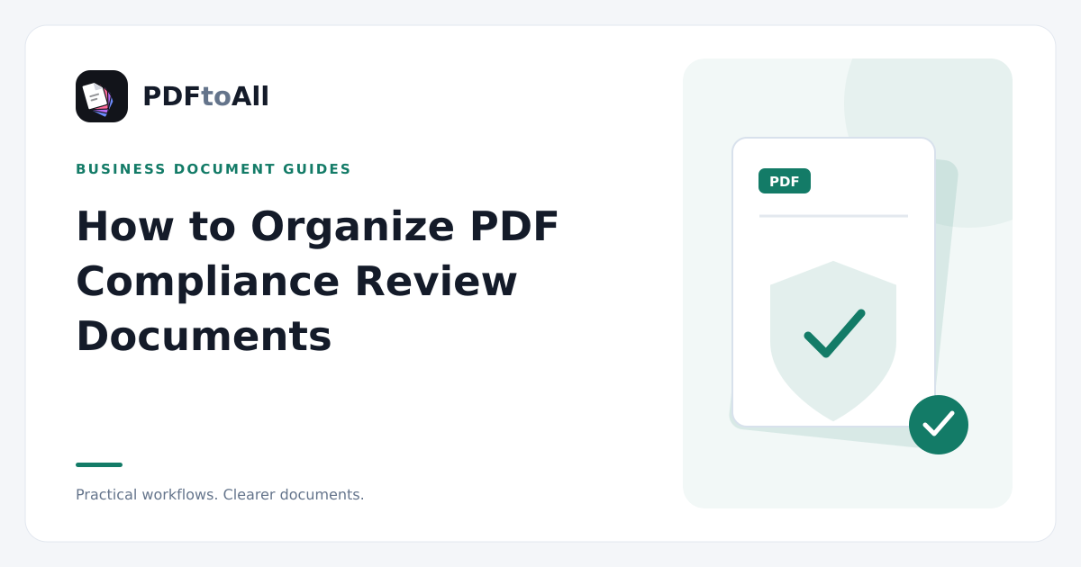 Document workflow illustration: How to Organize PDF Compliance Review Documents