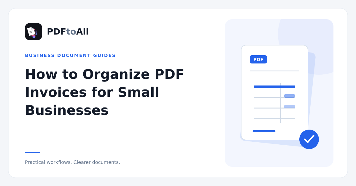 Document workflow illustration: How to Organize PDF Invoices for Small Businesses