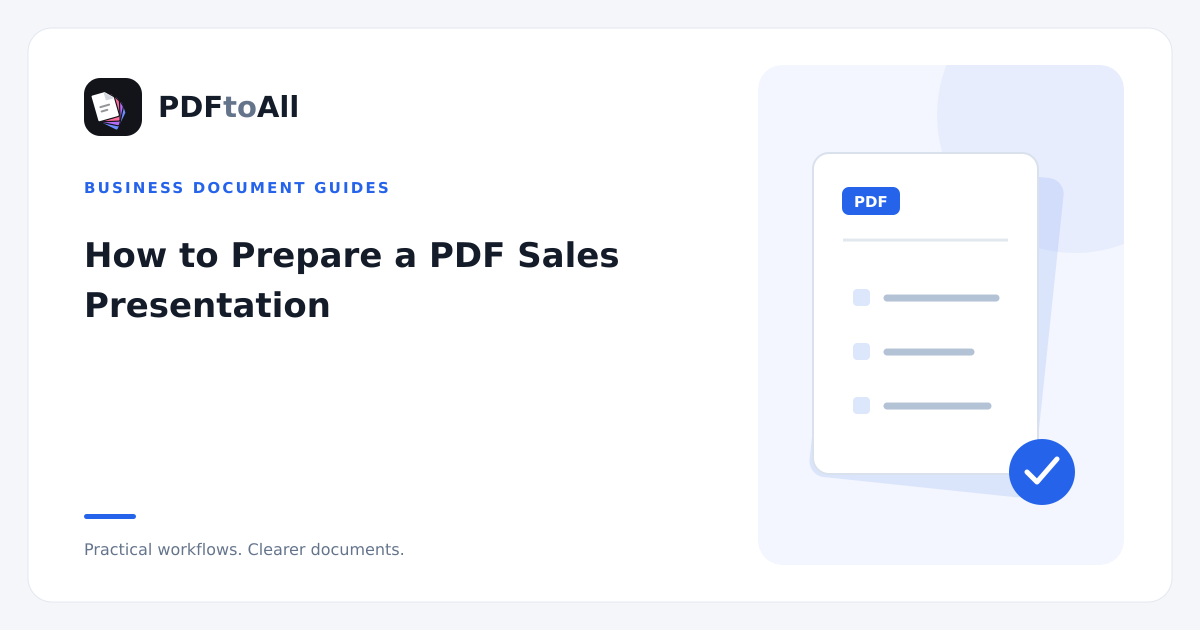 Document workflow illustration: How to Prepare a PDF Sales Presentation