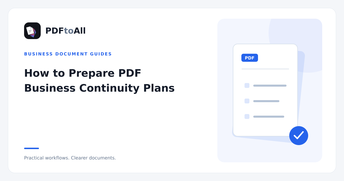 Document workflow illustration: How to Prepare PDF Business Continuity Plans