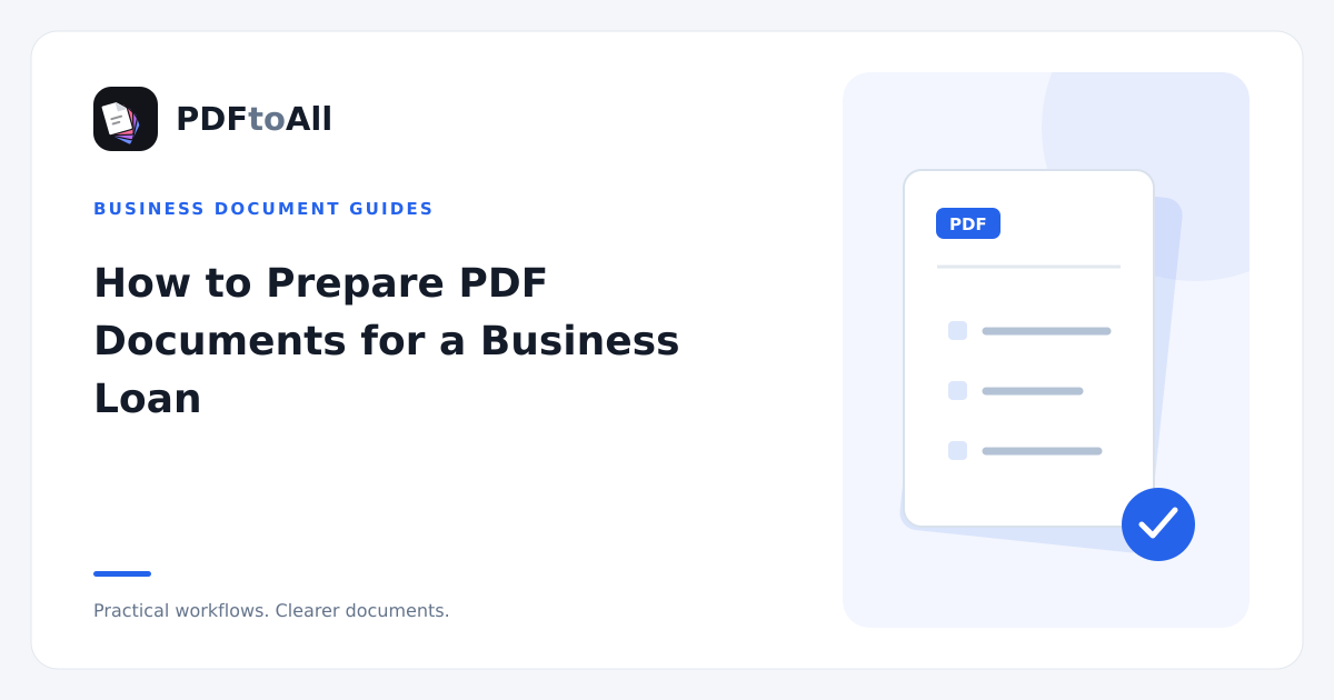 Document workflow illustration: How to Prepare PDF Documents for a Business Loan