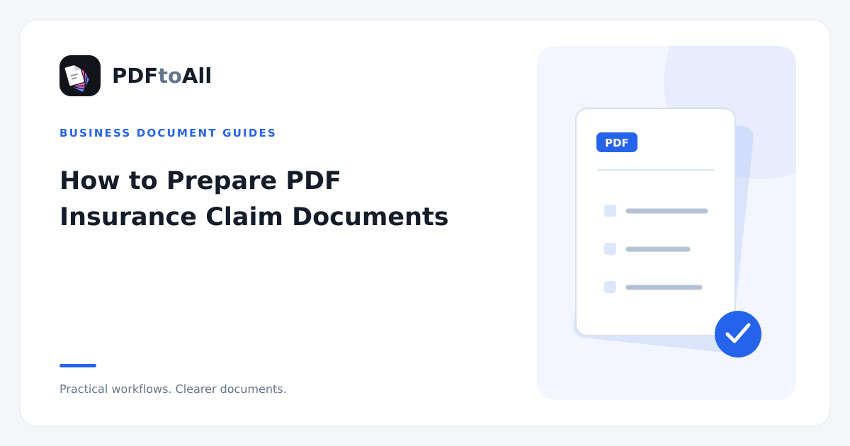 Document workflow illustration: How to Prepare PDF Insurance Claim Documents