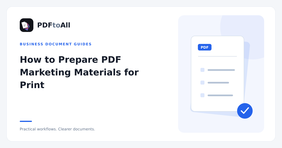 Document workflow illustration: How to Prepare PDF Marketing Materials for Print