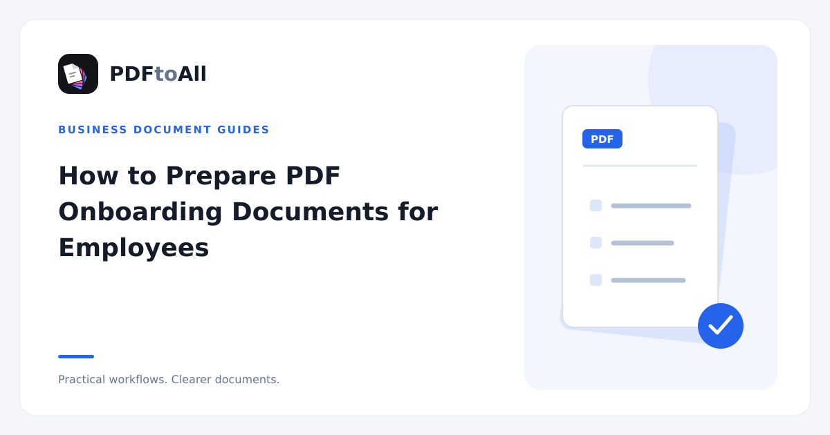 Document workflow illustration: How to Prepare PDF Onboarding Documents for Employees