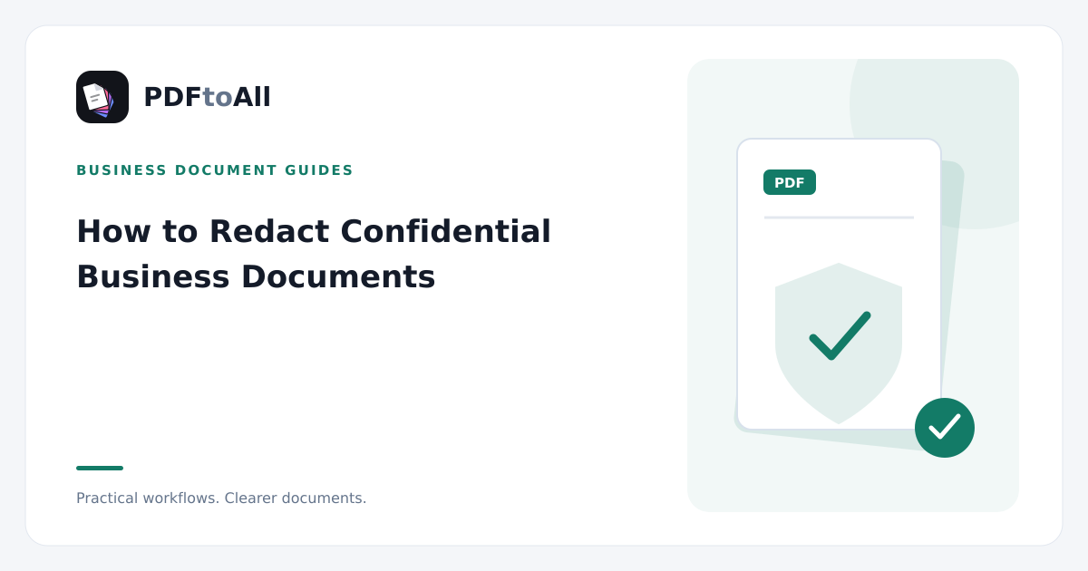 Document workflow illustration: How to Redact Confidential Business Documents