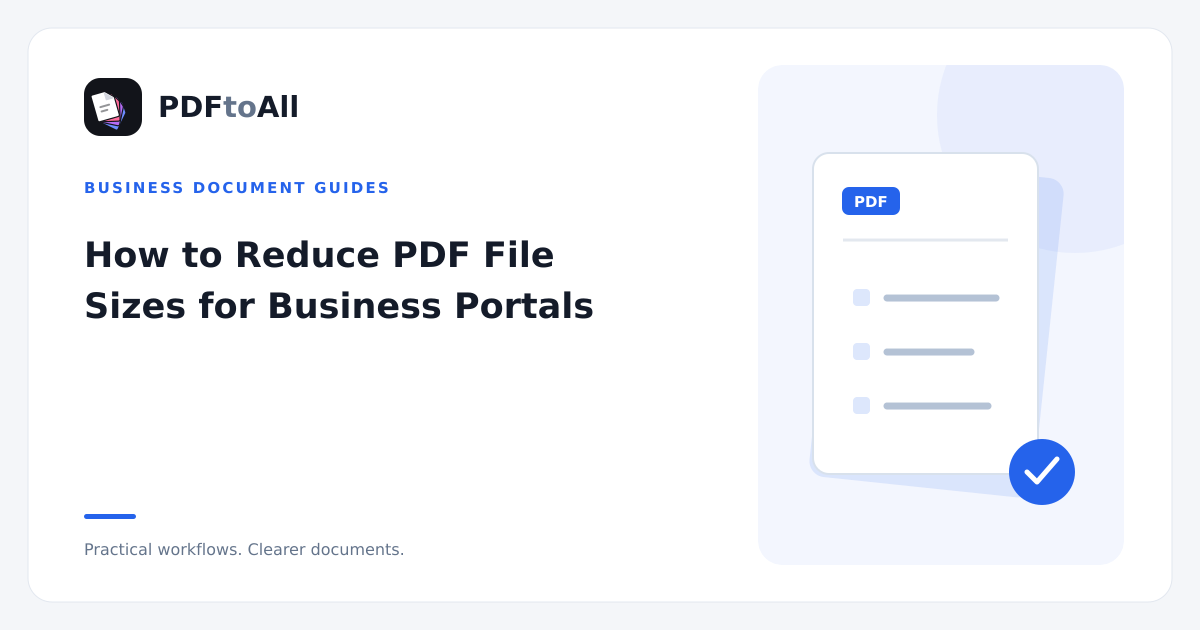 Document workflow illustration: How to Reduce PDF File Sizes for Business Portals