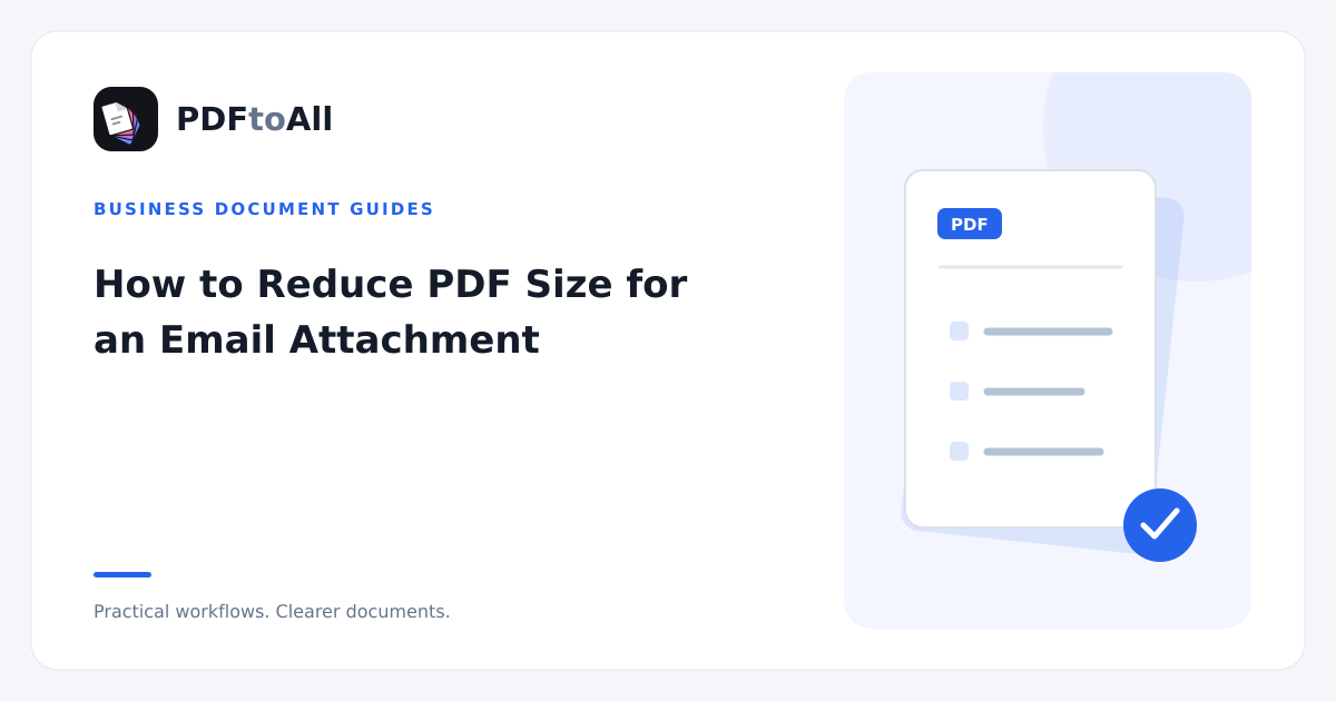 Document workflow illustration: How to Reduce PDF Size for an Email Attachment