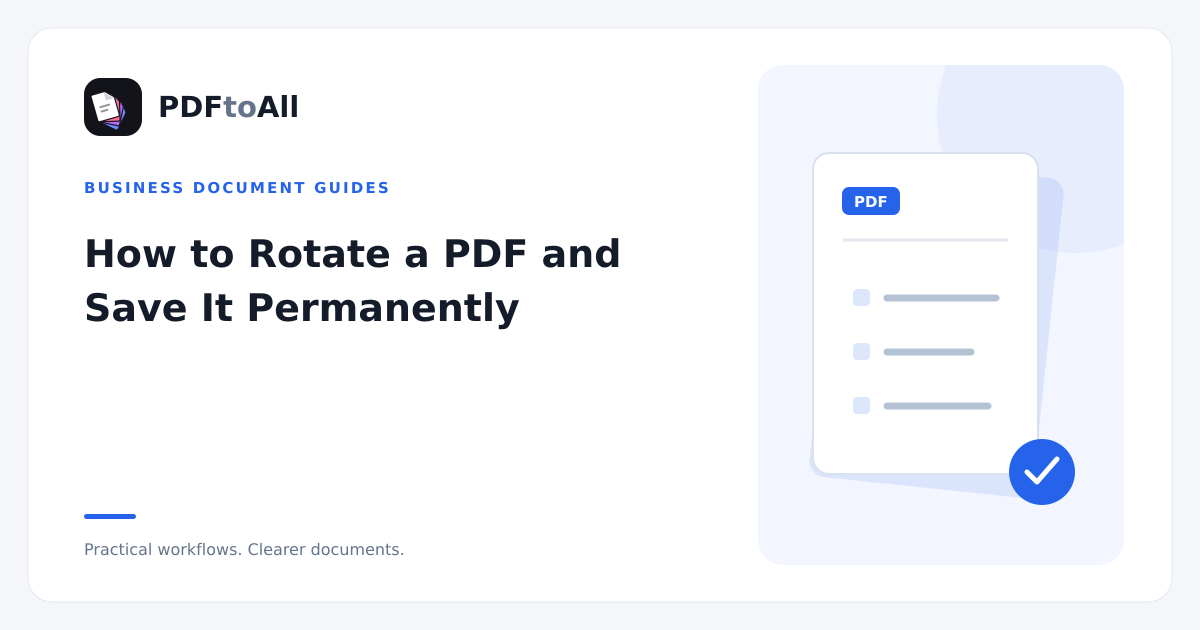 Document workflow illustration: How to Rotate a PDF and Save It Permanently