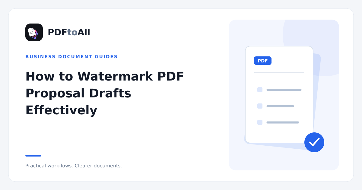 Document workflow illustration: How to Watermark PDF Proposal Drafts Effectively