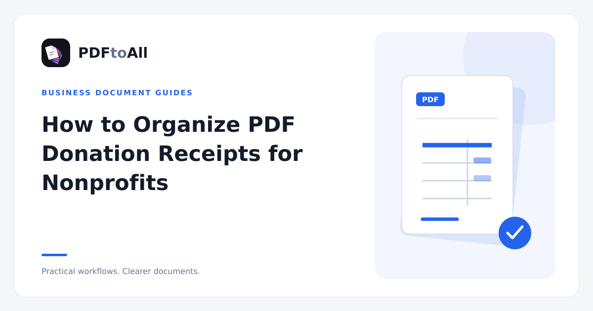 Document workflow illustration: How to Organize PDF Donation Receipts for Nonprofits